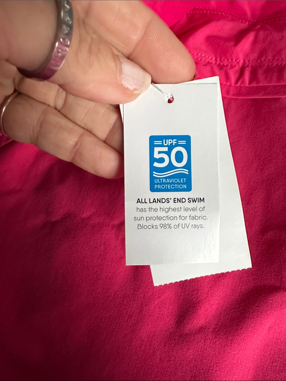 Lands' End Hot Pink swim skort with Side Pockets - Picture 7 of 7